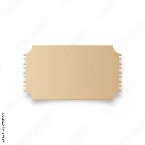 Blank ticket vector mockup cinema concept entrance pass paper vintage illustration