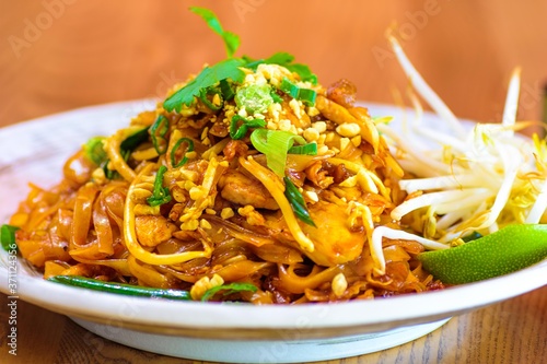 Asian Chicken Pad thai noodles