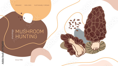 Mushroom Hunting Banner Template
