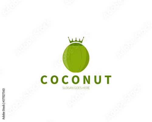 Coconut Crown, King of Coconut Logo Concept. Vector Design Illustration. Symbol and Icon Vector Template. photo