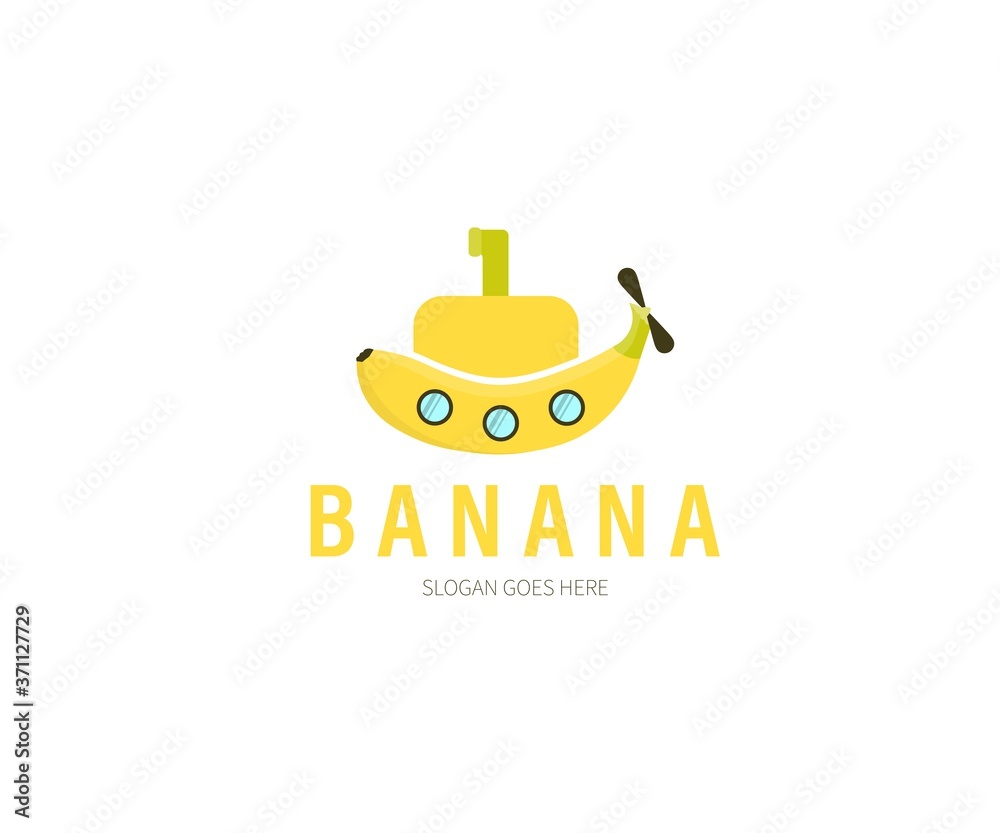 Banana submarine, navy, transport, boat Logo Concept. Vector Design Illustration. Symbol and Icon Vector Template. Banana submarine, navy, transport, boat Logo Concept. Vector Design Illustration. Symbol and Icon Vector Template.