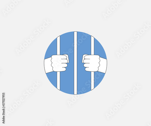 Jail, prison icon. Vector illustration, flat design.