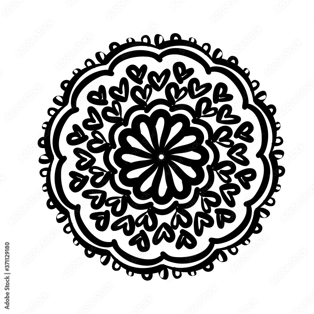 circular mandala floral silhouette style icon