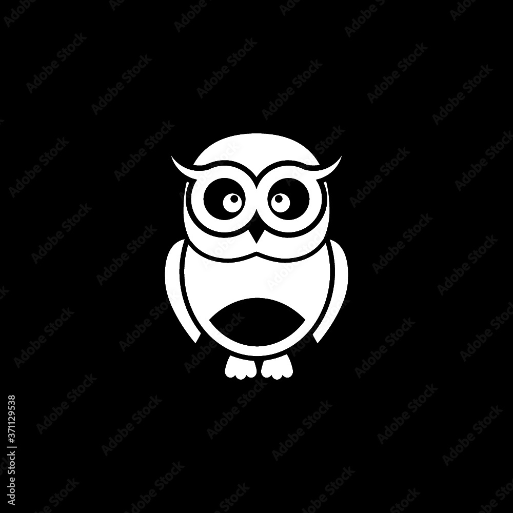 Owl icon isolated on dark background Owl icon isolated on dark background