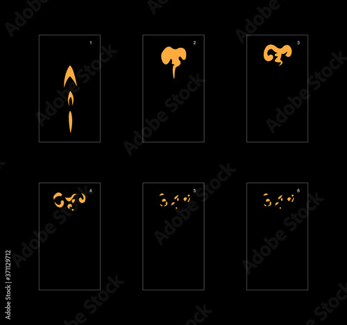 Smoke effect. dust smoke animation sprite sheet. classic dust smoke effect animation for game or cartoon or animation. vector style animation effect 1723.