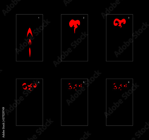 Smoke effect. fire smoke animation sprite sheet. classic fire smoke effect animation for game or cartoon or animation. vector style fire animation effect 1724.