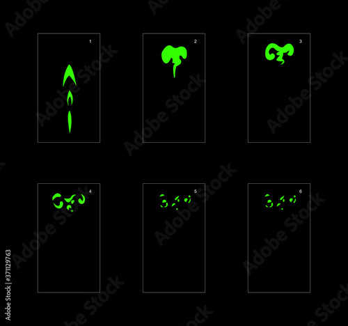 Smoke effect. liquid smoke animation sprite sheet. classic liquid smoke effect animation for game or cartoon or animation. vector style liquid animation effect 11725.