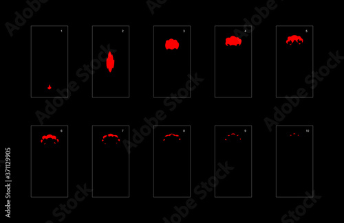 Smoke effect. fire smoke animation sprite sheet. classic fire smoke effect animation for game or cartoon or animation. vector style fire animation effect 1730.