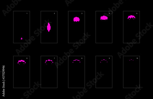 Smoke effect. Poison smoke animation sprite sheet. Classic poison smoke effect animation for game or cartoon or animation. Vector style poison animation effect 1732.