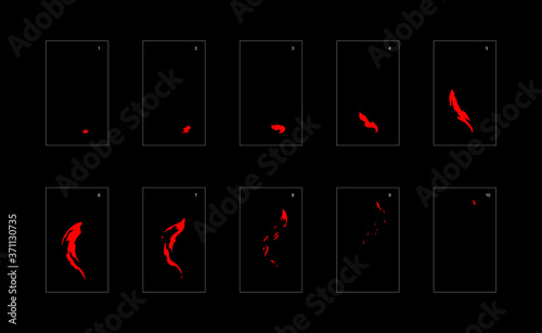 Smoke effect. fire smoke animation sprite sheet. classic fire smoke effect animation for game or cartoon or animation. vector style fire animation effect 1748.
