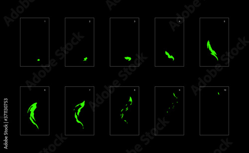 Smoke effect. liquid smoke animation sprite sheet. classic liquid smoke effect animation for game or cartoon or animation. vector style liquid animation effect 1749.