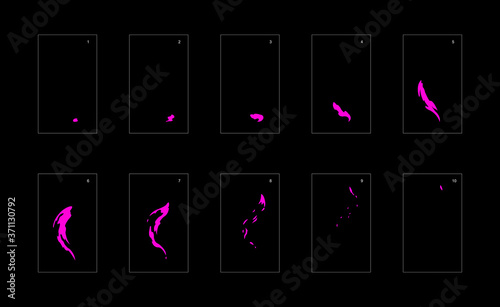 Smoke effect. Poison smoke animation sprite sheet. Classic poison smoke effect animation for game or cartoon or animation. Vector style poison animation effect 1750.