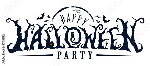 Happy Halloween Text Banner, Vector