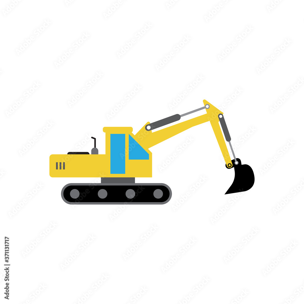Naklejka premium Excavator icon design template vector isolated illustration