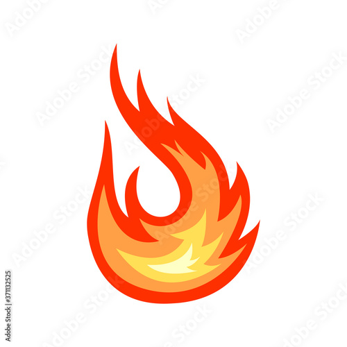 Realistic red fire on white background. Design element. Vector illustration. Vector icon design.