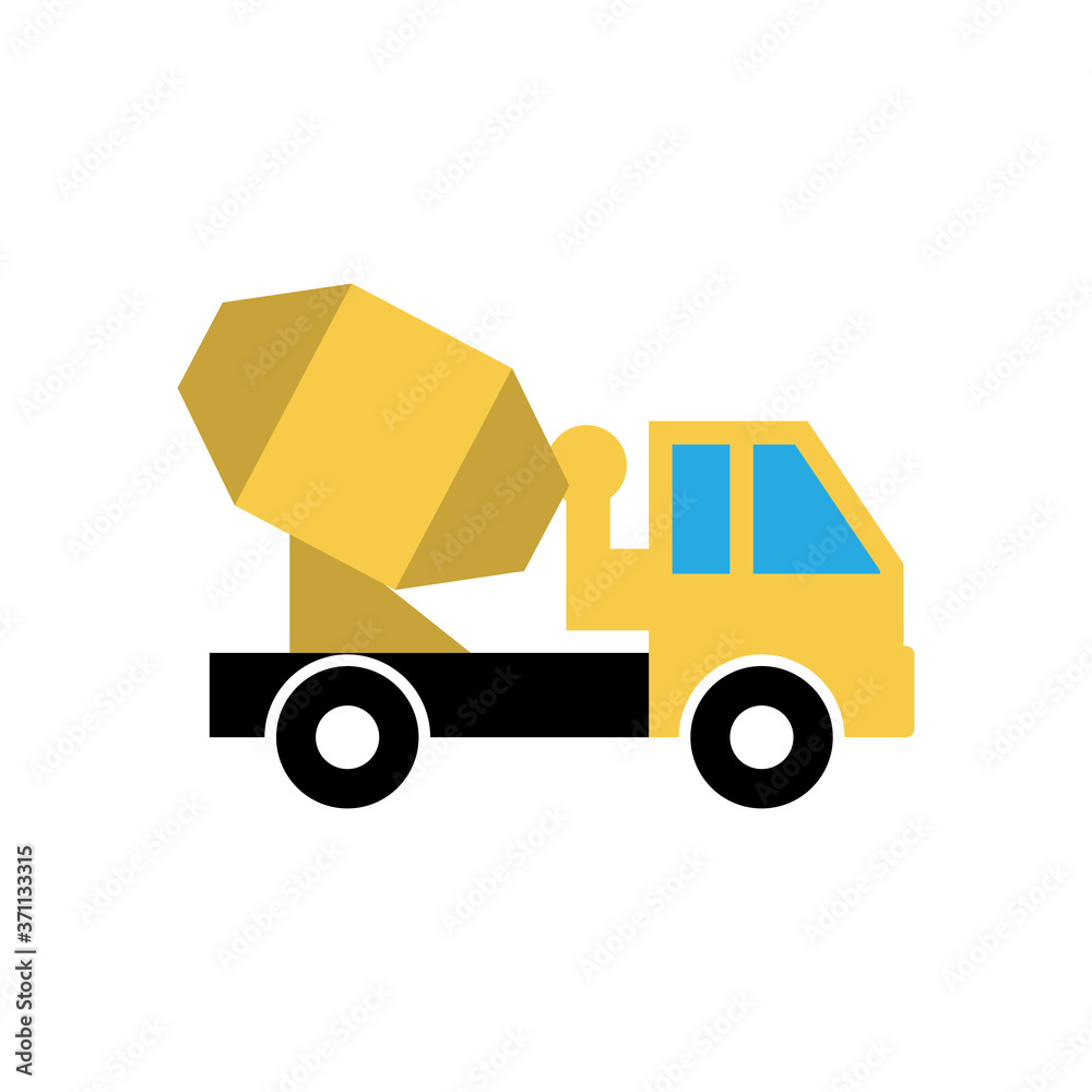 Cement truck icon design template vector isolated