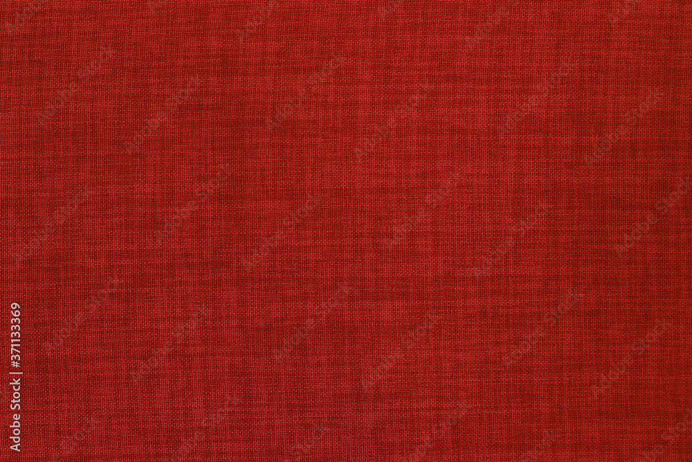 Foto de Dark red linen fabric cloth texture background, seamless