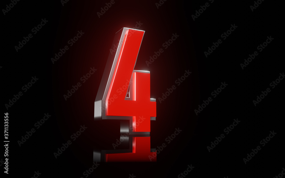 Fototapeta premium 3d render number black