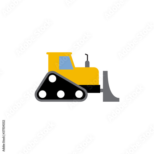 Bulldozer icon design template vector isolated illustration
