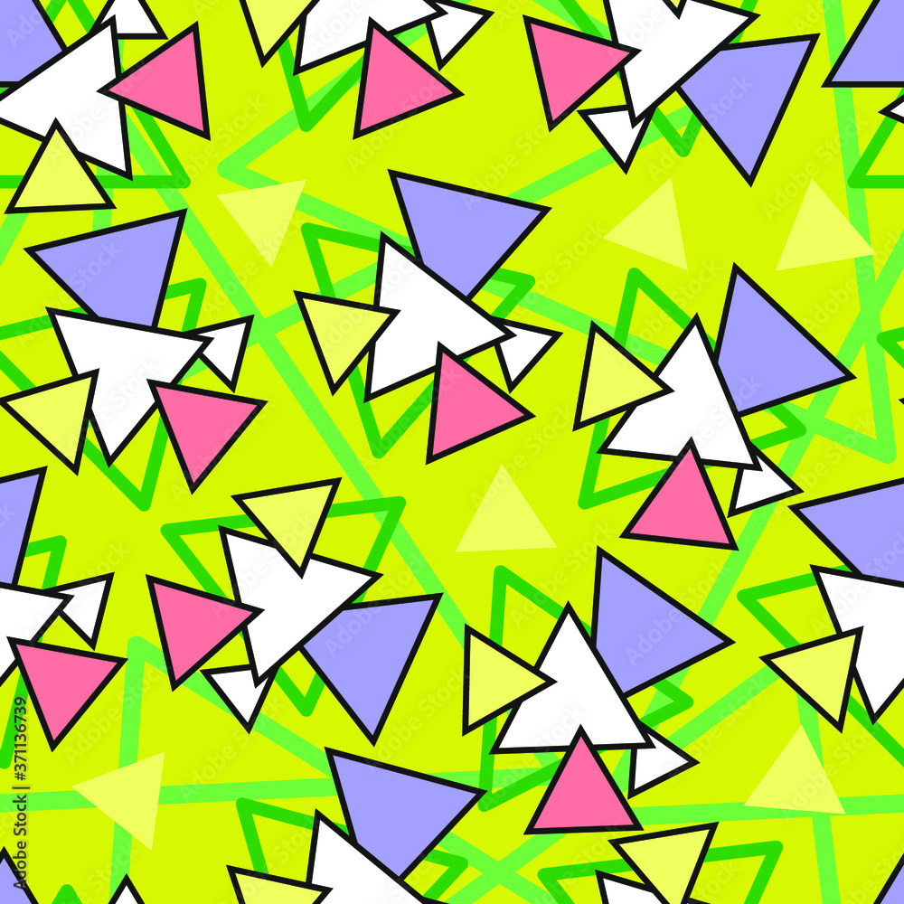 seamless pattern, colored triangles, light green background, print, textiles, cover, geometric pattern, vector illustration seamless pattern, colored triangles, light green background, print, textiles, cover, geometric pattern, vector illustration