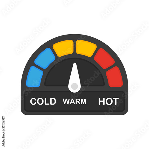 Speed with cold hot meter. Vector dashboard. Thermometer icon. High speed. Vector illustration.