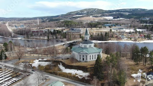 Själevads church in spring - One of Sweden's most beautiful churches photo