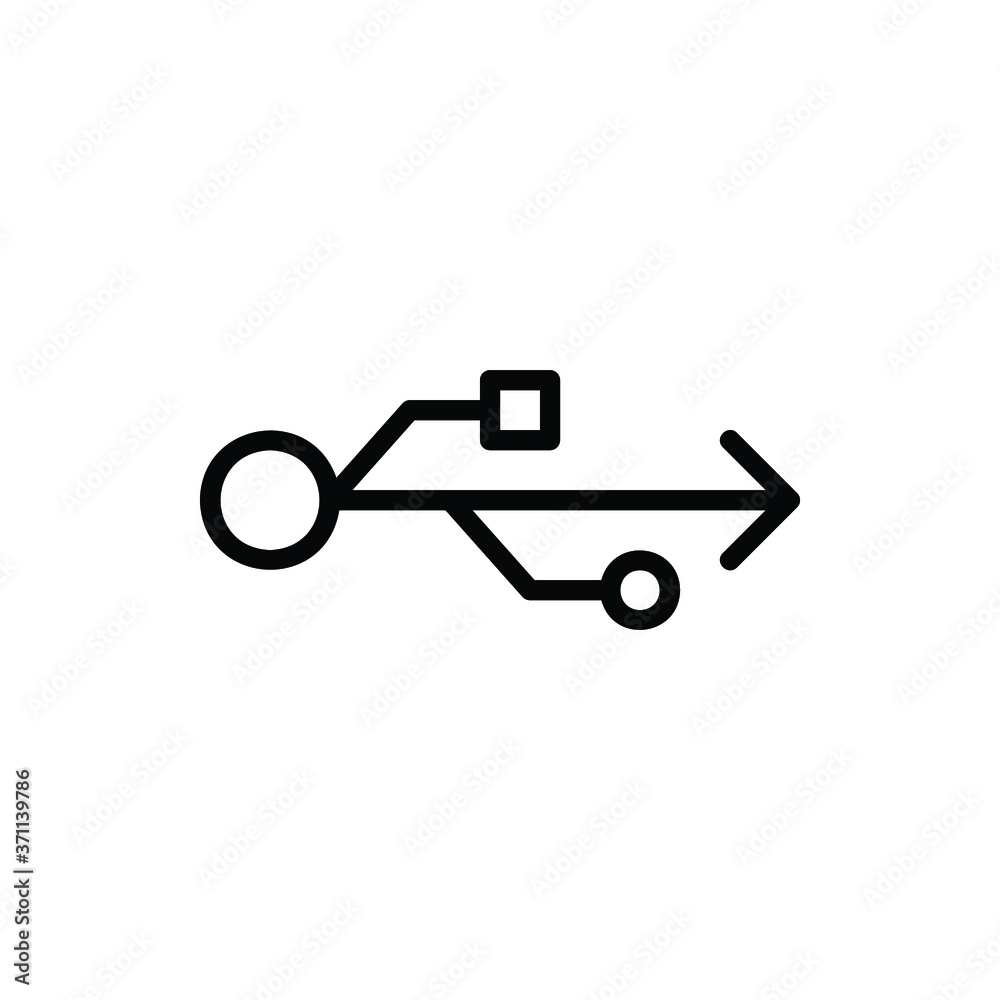 USB Icon Logo Vector Isolated. Computer and Hardware Icon Set. Editable Stroke and Pixel Perfect.