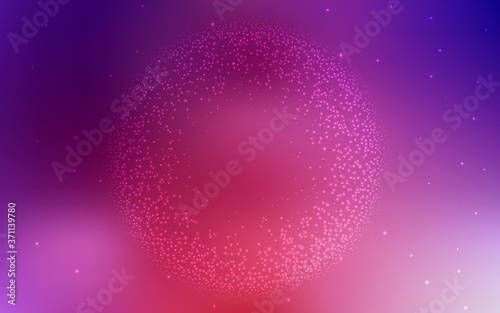 Light Pink, Red vector background with astronomical stars. Glitter abstract illustration with colorful cosmic stars. Pattern for futuristic ad, booklets.