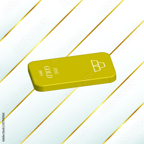 3D Gold Bar with Luxury Background Vector Illustration Isolated.