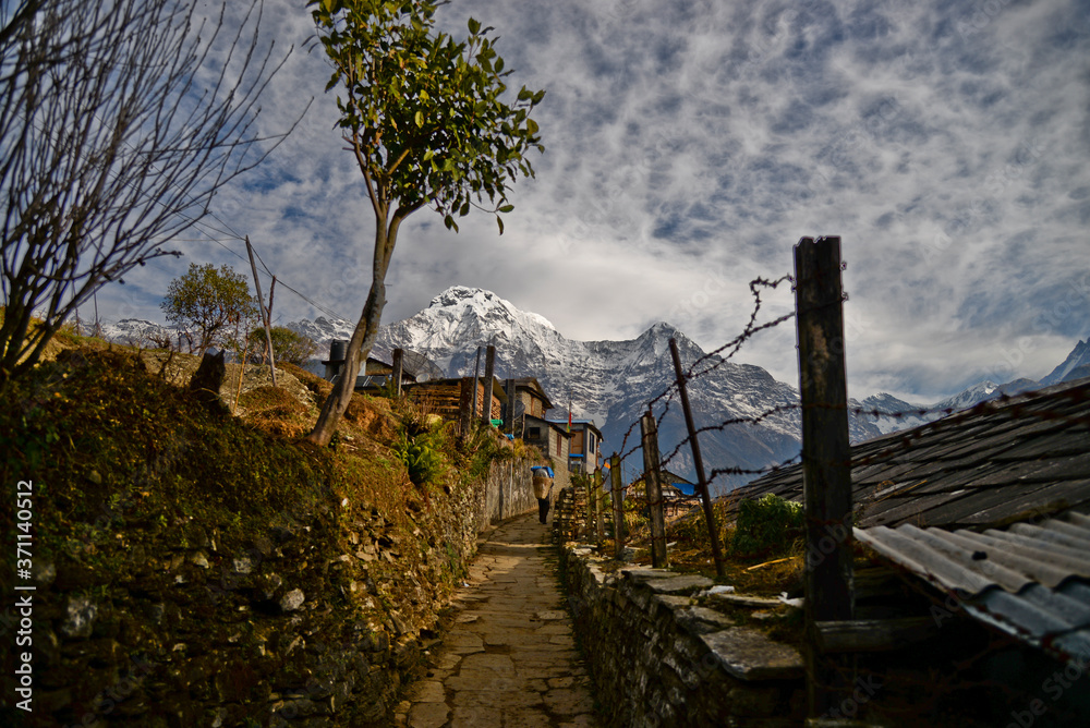 Annapurna mountain from a village, Nepal
