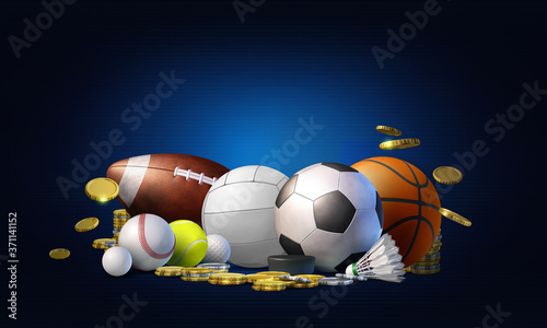 Foto Abstract concept image of profitable online betting on the outcome of sporting events