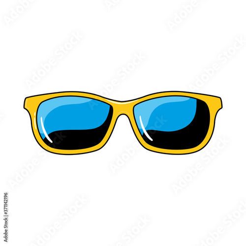 Isolated yellow summer glasses vector design