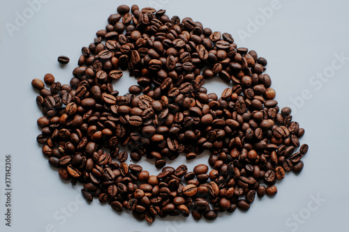 coffee beans on white background