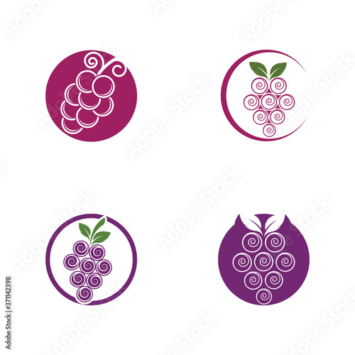Set of Grapes logo template vector icon illustration