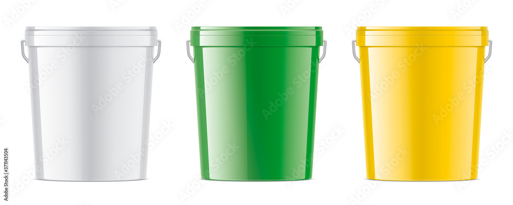 Set of Colored Plastic Bucket. Part 1/2. 