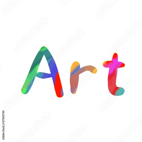 Illustration of text "Art". Rendering of the text "Art". Clip art of text "Art". 
