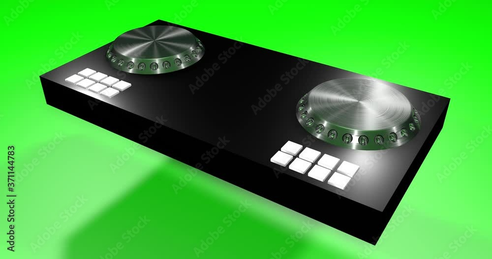 DJ Mixer View of a mixing console used by DJs. Mixer with black body