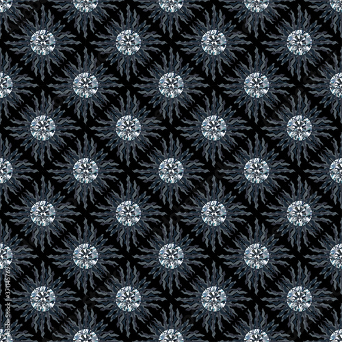 Seamless pattern with shining diamonds