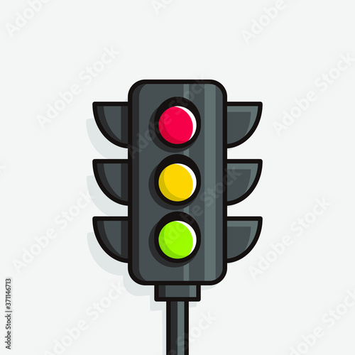 traffic light icon symbol cartoon black line illustration vector