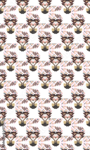 Drapery curves pagan tripe seamless pattern. Indian old surface background. Vector ornament.