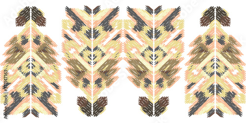 Drapery curves pagan tripe seamless pattern. Indian old surface background. Vector ornament