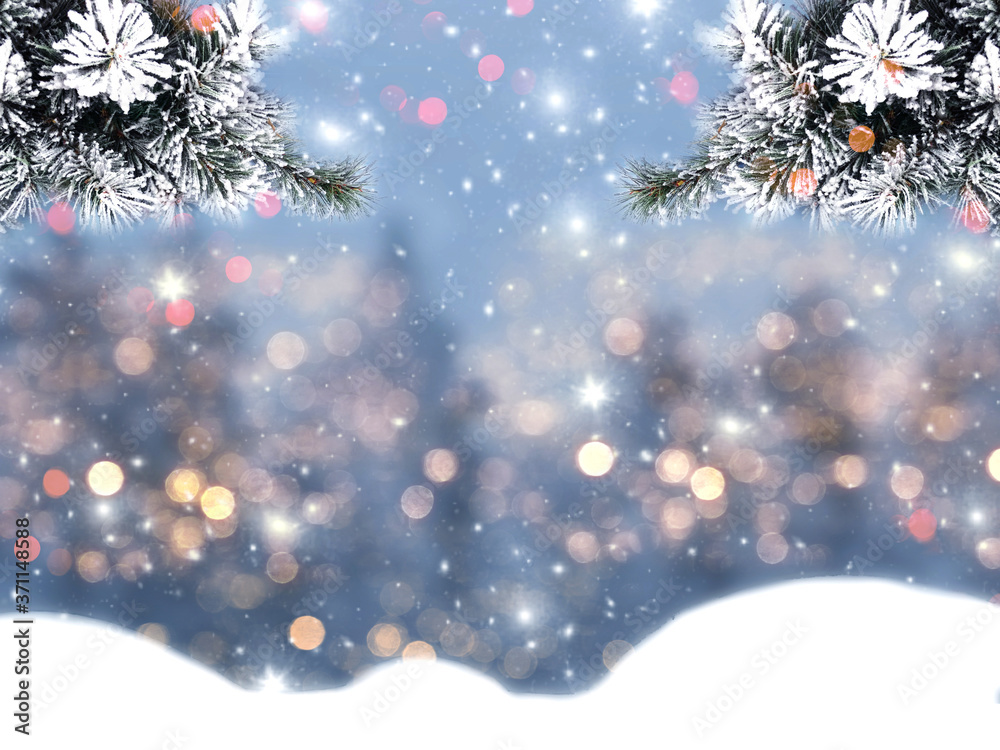 winter christmas background with snow and fir branches frame winter christmas background with snow and fir branches frame