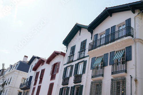 Traditional ancient house in Bayonne bask city in french Basque country