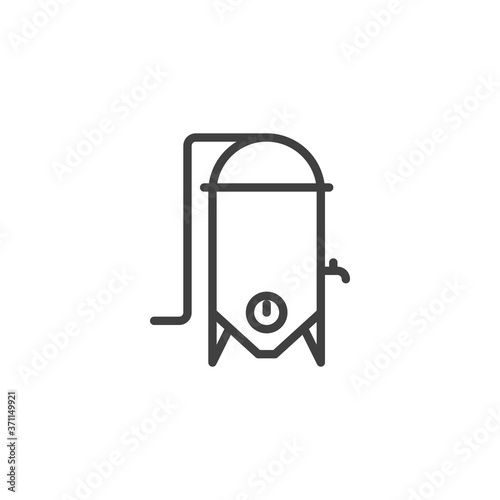 Wine fermentation line icon. linear style sign for mobile concept and web design. Wine making outline vector icon. Symbol, logo illustration. Vector graphics photo
