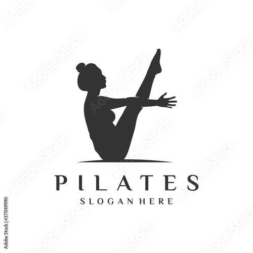 pilates woman  Silhouette logo concept