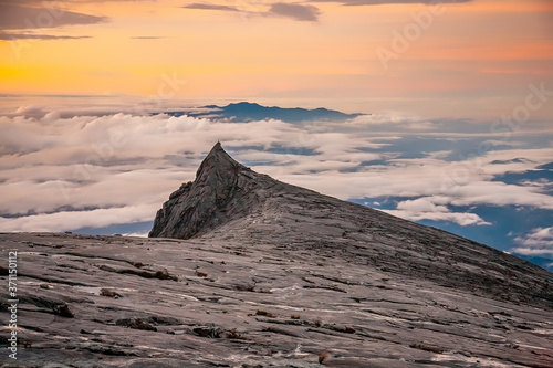 Nature landscape at the top of Mount Kinabalu in Malaysia