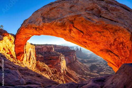 Nature landscape of Mesa Arch in Canyonlands National Park, Utah, USA