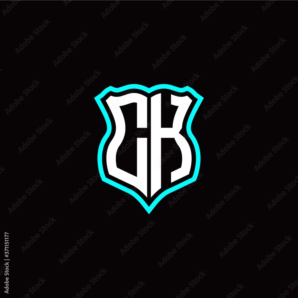 Initial C K letter with shield style logo template vector Initial C K letter with shield style logo template vector