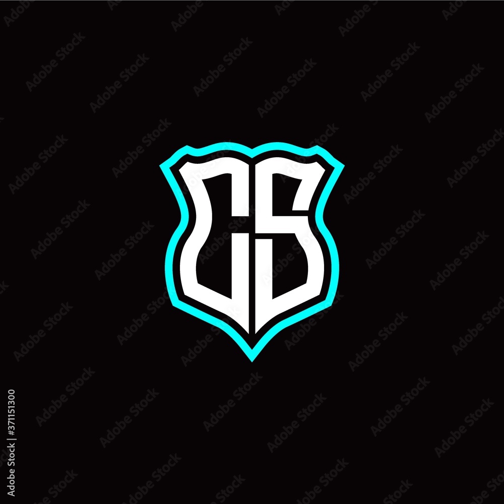 Initial C S letter with shield style logo template vector Initial C S letter with shield style logo template vector