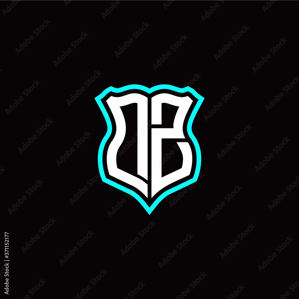 Initial D Z letter with shield style logo template vector Initial D Z letter with shield style logo template vector